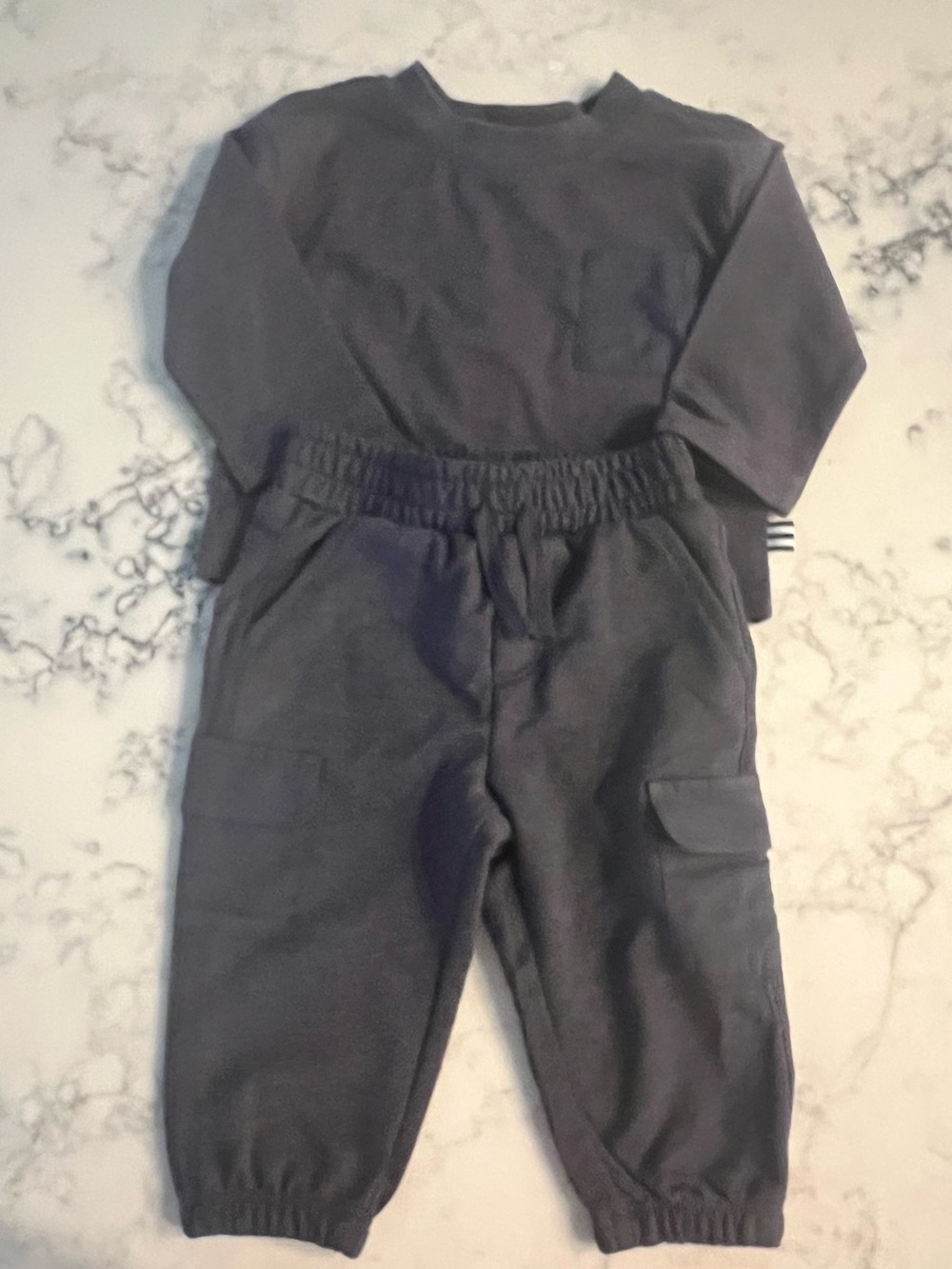 Splendid Baby Boys 2-Piece Navy Logo Shirt Cargo Jogger Pants Set 3-6M NWT $54